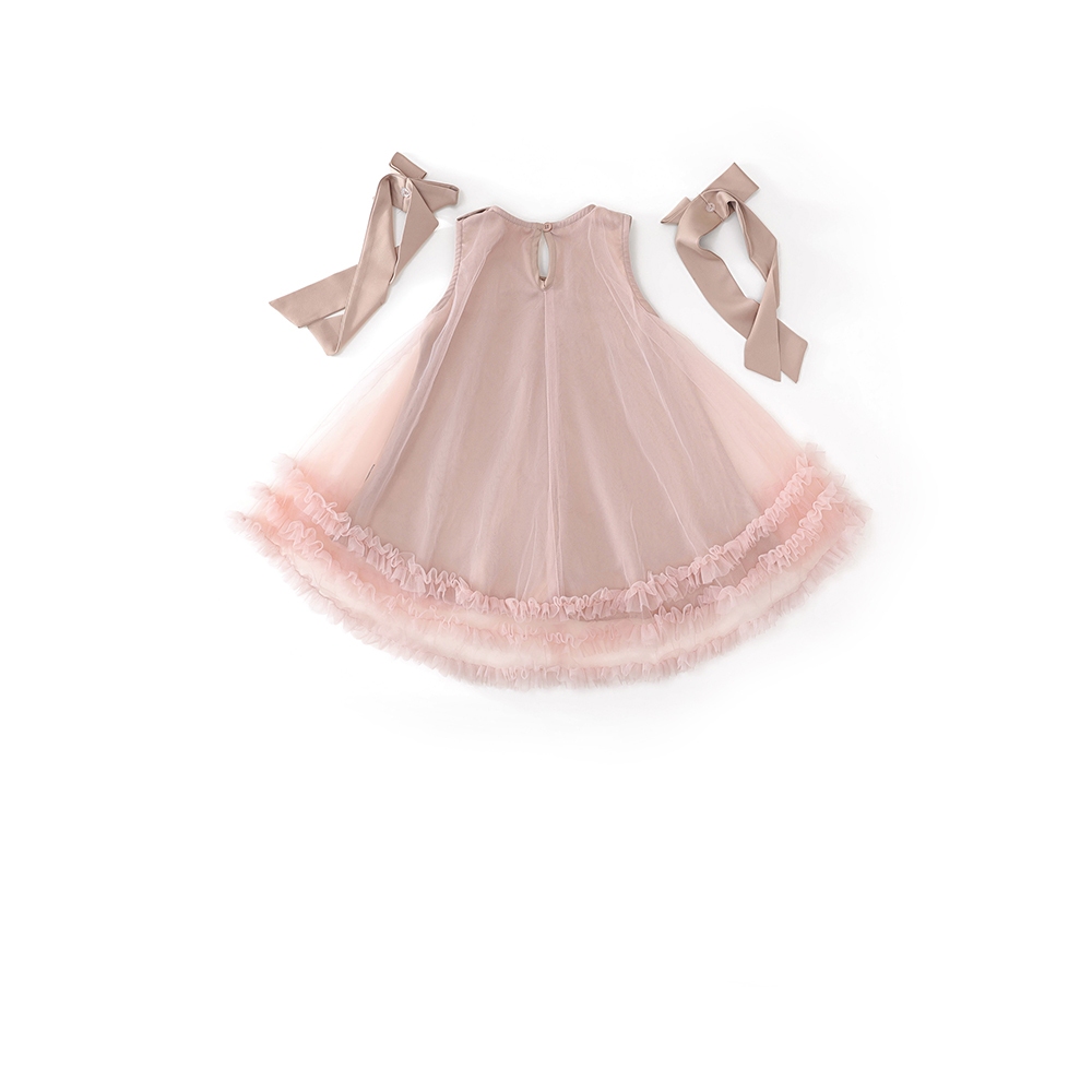 Váy Bé Gái Hania Kids Váy Công Chúa Phối Nơ Vai Cùng Lớp Ren Hồng Bèo Gấu Bồng Bềnh