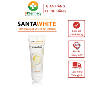 Sữa Rửa Mặt Sạch Sâu Dịu Nhẹ SANTAWHITE, Làm Sạch Sâu Bụi Bẩn,Bã Nhờn, Lớp Trang Điểm, Cấp Ẩm, Mềm