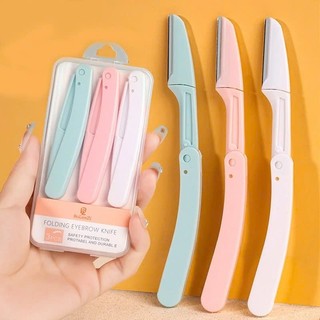 Set 3 Dao Cạo Lông Mày An Toàn – Dụng Cụ Tỉa Chân Mày Gấp Gọn, Nhỏ Gọn, Dễ Dùng Cho Nữ