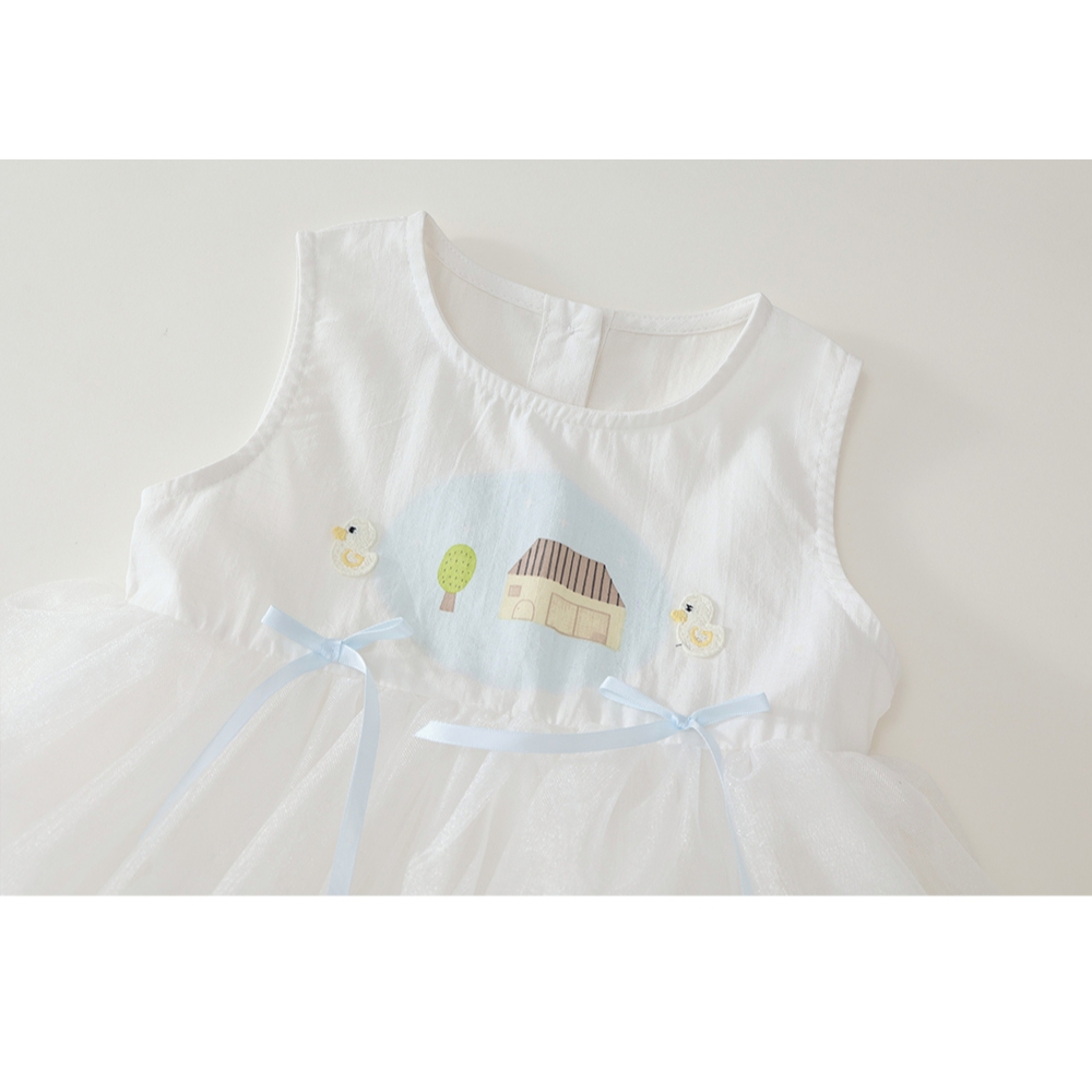 Váy Bé Gái Hania Kids Váy Công Chúa Sát Nách Phối Bèo Tầng Xòe Bồng Bềnh