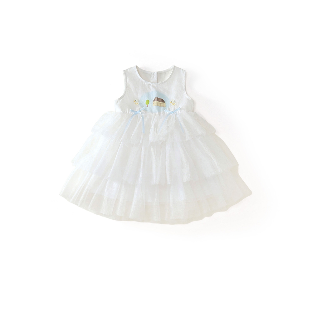 Váy Bé Gái Hania Kids Váy Công Chúa Sát Nách Phối Bèo Tầng Xòe Bồng Bềnh