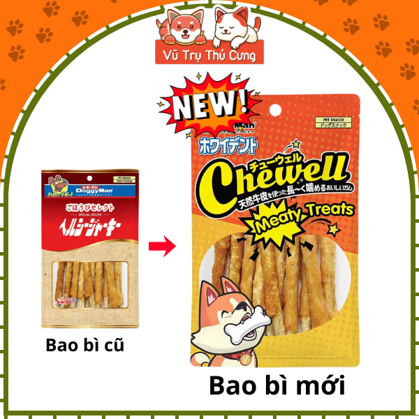 Snack Cho Chó Que Da Bò Nhúng Thịt Gà DoggyMan
