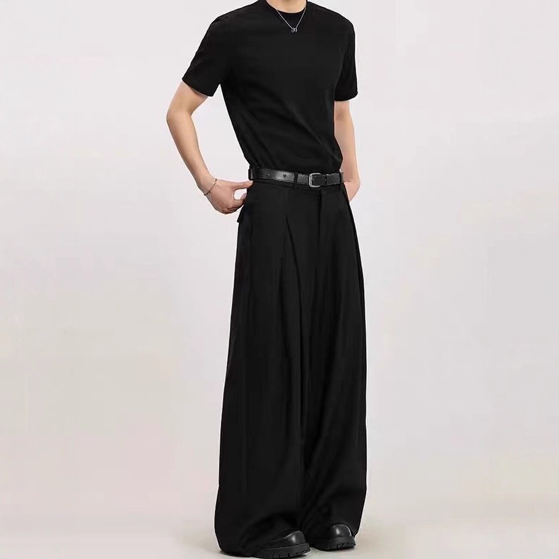 Quần Tây Dáng Rộng Unisex – Chất Vải Gấp Nếp Retro Mỹ, Thiết Kế Lưng Cao Form Đẹp Cá Tính