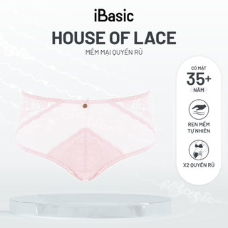 Quần lót nữ iBasic lưng cao ren phối lưới ren logo PANW182