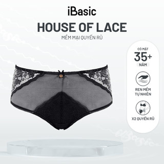 Quần lót nữ iBasic lưng cao ren phối lưới ren logo PANW182