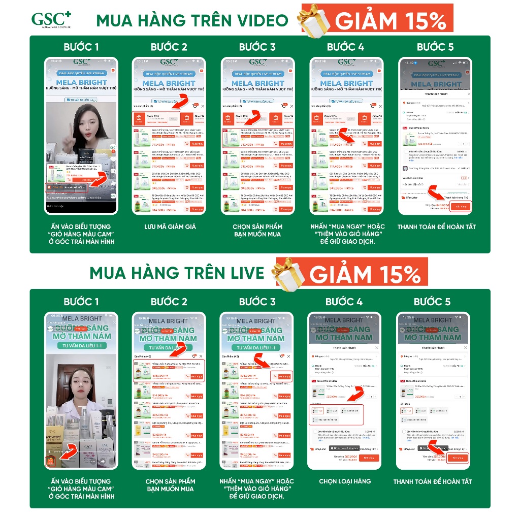 Serum Dưỡng Trắng Da Ban Ngày GSC Mela Bright Day 30ml Chuẩn Hàn Quốc – Giảm Nam, Làm Sáng, Bảo Vệ Da - GC097A