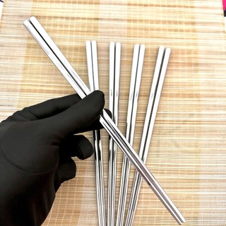 ( Phúc 316 ) Set 5 đôi 10 đôi  đũa BẠC  xám khắc chữa phúc  inox  316  loại tốt có hộp