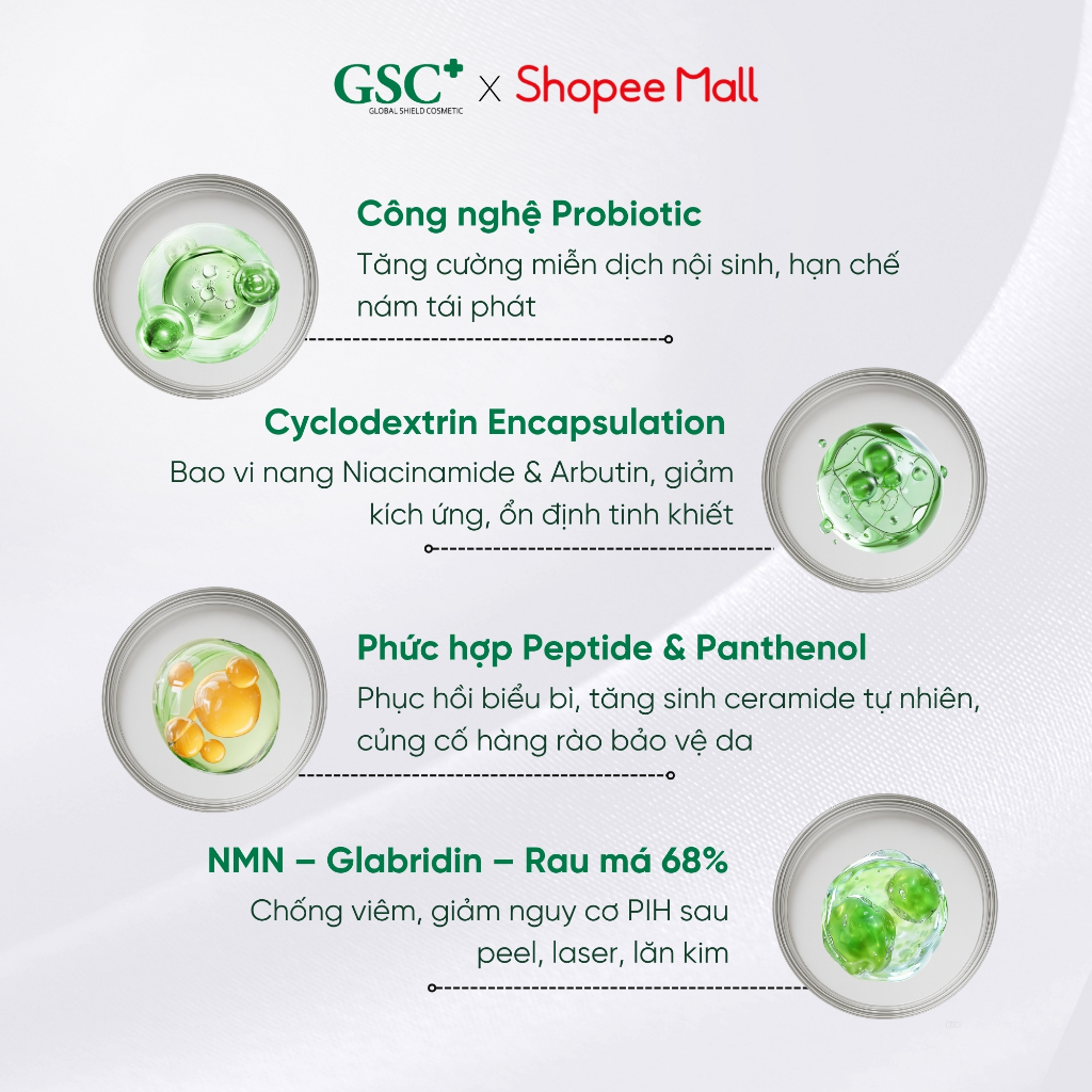 Serum GSC Mela Bright Night 30ml Chuẩn Hàn Quốc – Dưỡng Trắng, Làm Mờ Nám, Chống Oxy Hóa Ban Đêm - GC096A