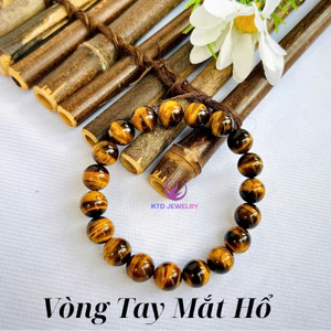 Vòng Tay KATEDA Đá Mắt Hổ Vàng Nâu Tự Nhiên Đeo Tay Nam & Nữ