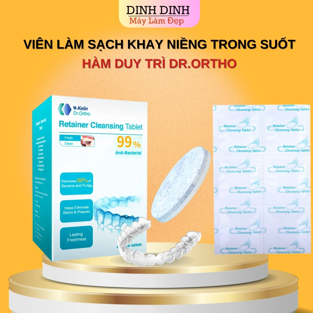 Viên sủi vệ sinh hàm duy trì, máng trong suốt, làm sạch khay niềng ...