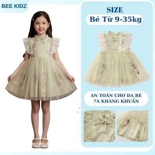 Váy Công Chúa Cho Bé Gái, Váy Công Chúa Thiết Kế Tiểu Thư Tay Cánh Tiên 2 Lớp Bồng Bềnh