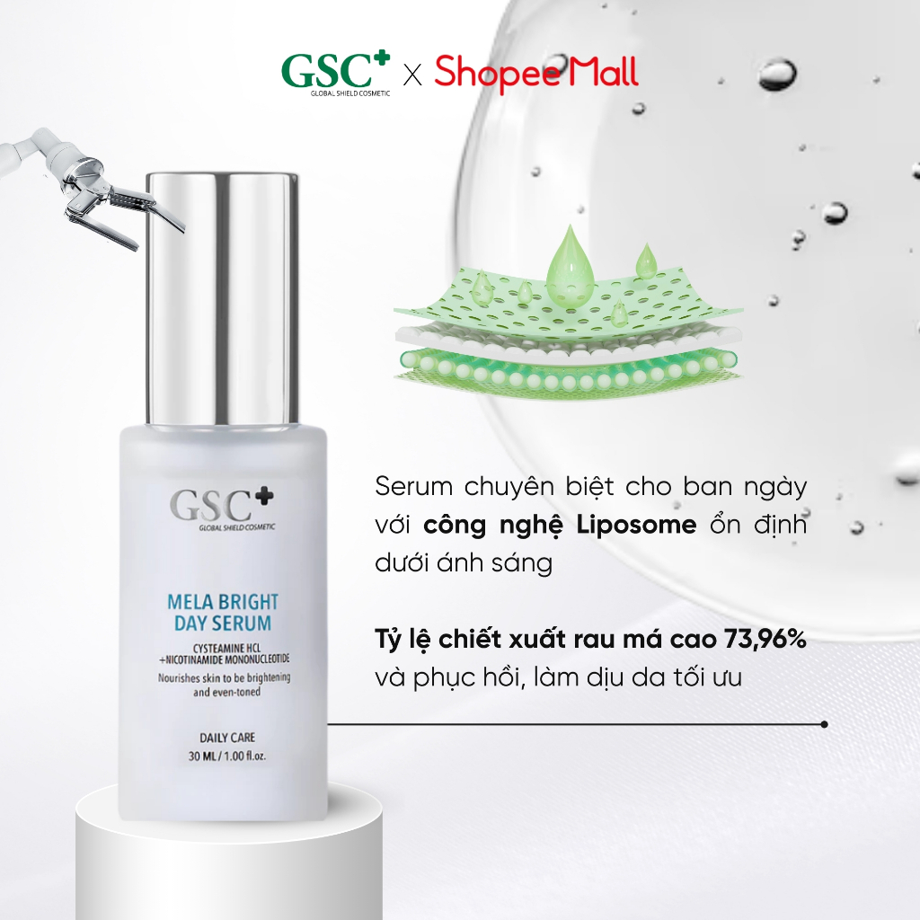 Serum Dưỡng Trắng Da Ban Ngày GSC Mela Bright Day 30ml Chuẩn Hàn Quốc – Giảm Nam, Làm Sáng, Bảo Vệ Da - GC097A