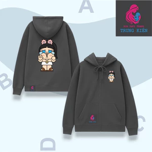 Áo Khoác Nỉ Cotton Cho Bé, Hình Cô Bé Khóc Tai Thỏ Dễ Thương, Giữ Ấm Tốt Mùa Lạnh Mềm Mại (M 318)