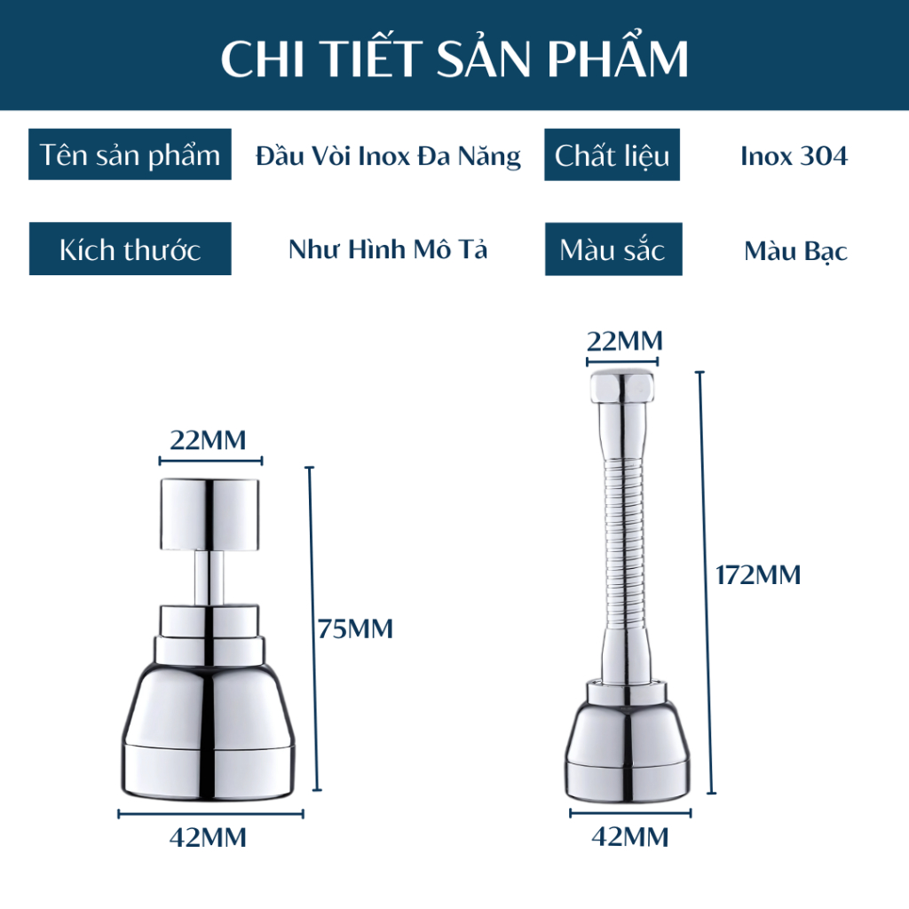 Đầu Vòi Đa Năng BEBEHOUSE 3 Chế Độ Xả Nước HT017