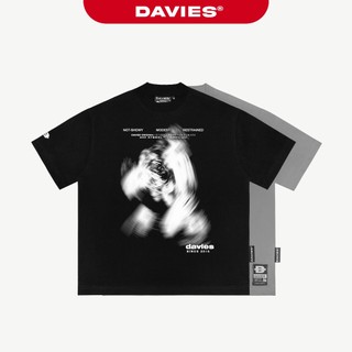 Áo phông local brand chính hãng DAVIES nam nữ form rộng tay lỡ màu đen, xám Whirl Tee | D31-T7