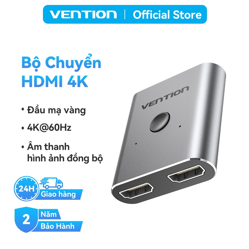 Bộ Chuyển Mạch HDMI 4k Hai Chiều Vention AFU – 2 Cổng, Hợp Kim Nhôm Cao Cấp, Hỗ Trợ Độ Phân Giải 4K@60Hz