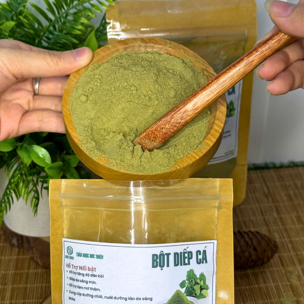 Bột Diếp Cá Nguyên Chất Đức Thiện (Mịn, Sạch, Thơm) - Ngăn Ngừa Mun, Giảm Thâm, Tái Tạo Da, Trắng Da