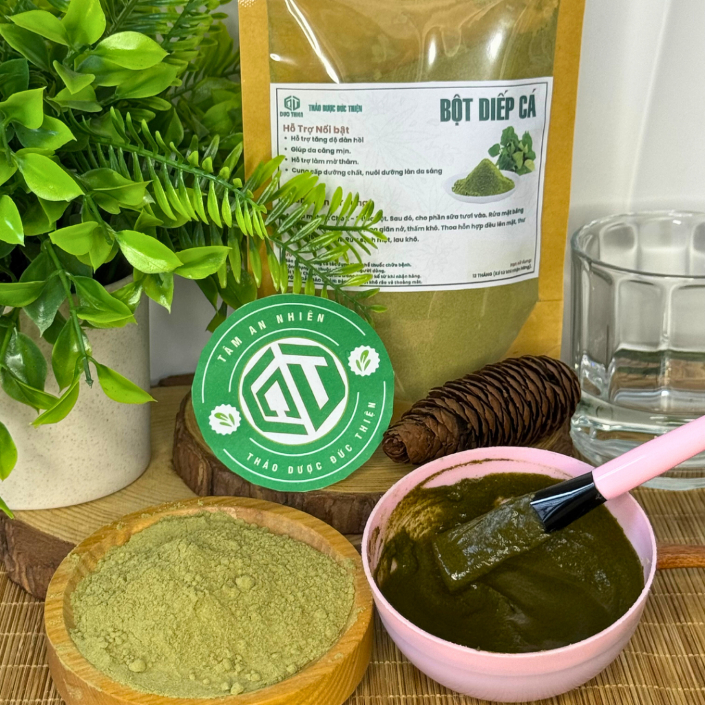 Bột Diếp Cá Nguyên Chất Đức Thiện (Mịn, Sạch, Thơm) - Ngăn Ngừa Mun, Giảm Thâm, Tái Tạo Da, Trắng Da