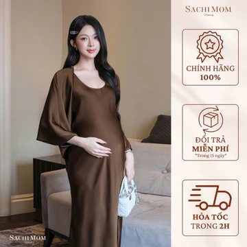 ĐẦM BẦU YONNA 2 MÓN ĐI TIỆC / DẠO PHỐ – ĐẦM 2 DÂY KÈM ÁO KHOÁC DÀI TAY – ĐẦM BẦU SACHIMOM