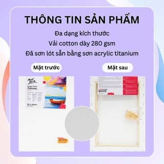[Hỏa tốc HCM] Khung Toan Canvas Mont Marte Cao Cấp Vẽ Màu Acrylic, Sơn Dầu (Size Nhỏ - Trung Bình)