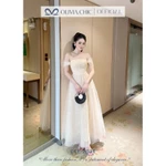 Váy Dự Tiệc Cao Cấp OLIVIA.CHIC Chất Ren Phối Lưới,Đầm Maxi Trễ Vai Thắt Eo Chân Váy Nhiều Tầng Xòe Bồng Nữ Tính T170-SX — ảnh 8