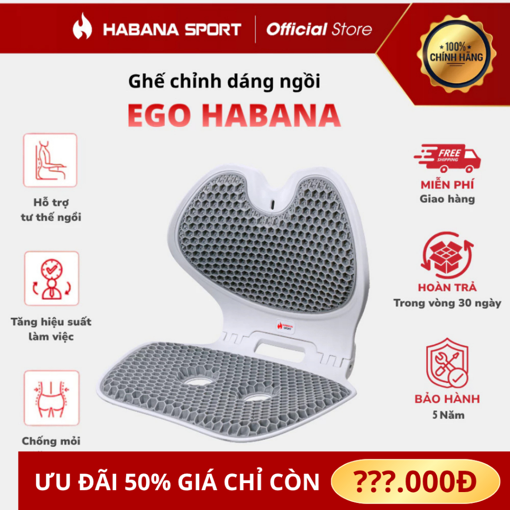 [BẢN GẤP GỌN] Ghế Công Thái Học Habana SPORT Đệm TPE - Hình ảnh thực tế