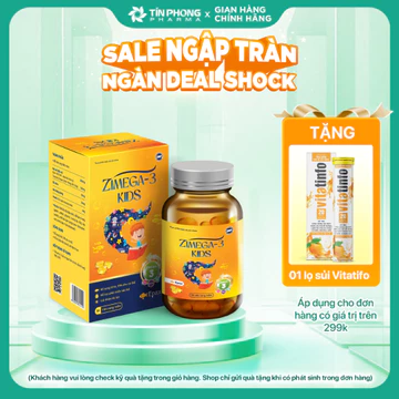 TPBVSK Zimega-3 KIDS Bổ Sung DHA Và EPA, Hỗ Trợ Tốt Cho Não Bộ, Thị Lực, Hỗ Trợ Sức Khỏe Tim Mạch Lọ 30 Viên