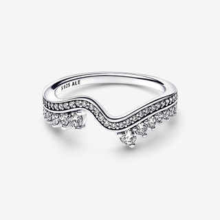Nhẫn Bạc Pandora Timeless Gợn Sóng Đính Đá