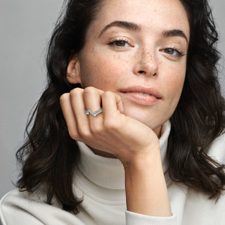 Nhẫn Bạc Pandora Timeless Gợn Sóng Đính Đá