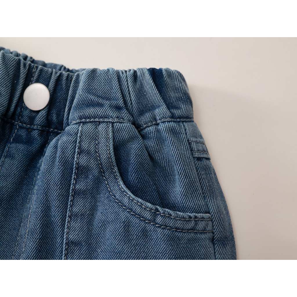 Quần Jean Bé Gái Hania Kids Ống Suông, Chất Jean Mềm, Dễ Mặc Đi Học Đi Chơi