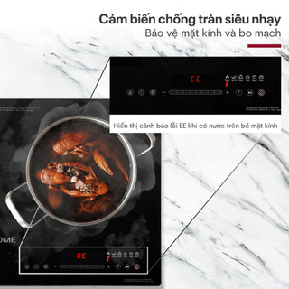 Bếp đôi từ và hồng ngoại Fujihome IC2519 -Công Suất 4400W - BẾP LẮP ÂM HOẶC DƯƠNG VỚI 4 CHÂN ĐẾ