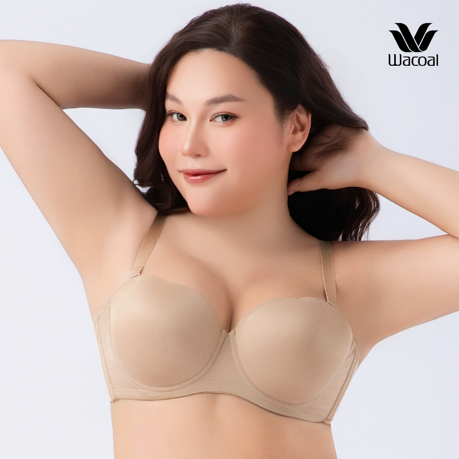 Áo ngực Wacoal VVB5802 đệm dày 3cm nâng ngực có gọng chống tuột, Áo quây BIGSIZE dây tháo rời VB5802