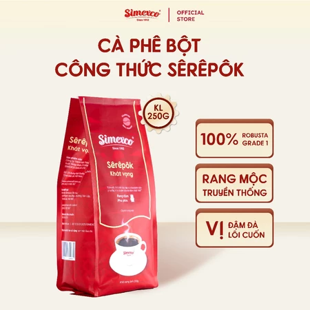 Cà phê rang mộc 100% Robusta rang xay nguyên chất, công thức Sêrêpôk