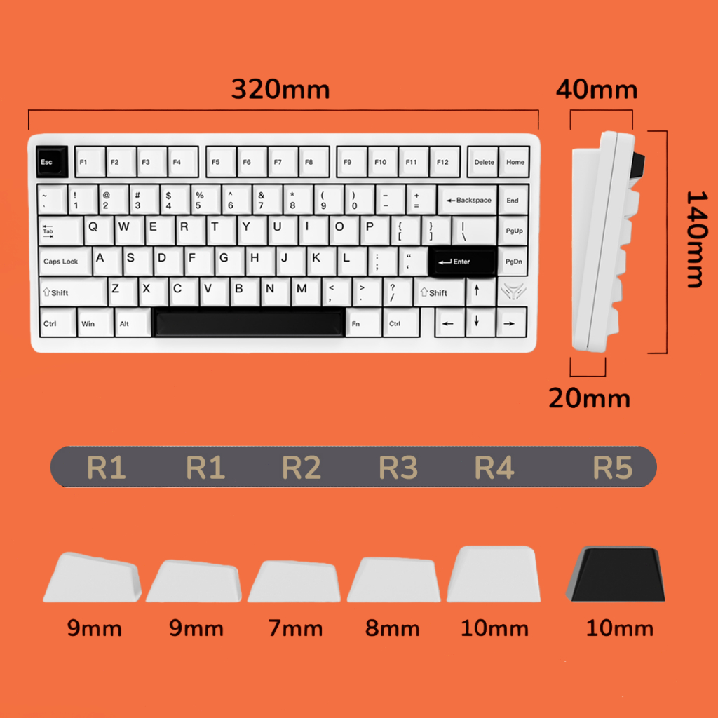 Bàn phím cơ ELECFOX INKY75 CNC không dây 3 mode Mạch Xuôi Hỗ trợ hotswap 5 pin LED RGB Có App