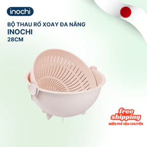 BỘ THAU RỔ XOAY 360 độ cao cấp Yoko Inochi 28cm - thông minh, an toàn, Ag+ kháng khuẩn, tiện lợi