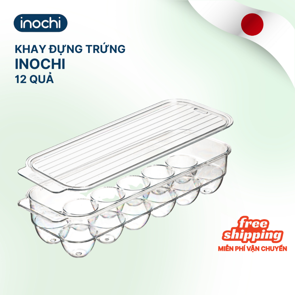 Khay đựng trứng hộp lưu trữ có nắp đậy trong suốt inochi tủ lạnh thông minh, sang trọng