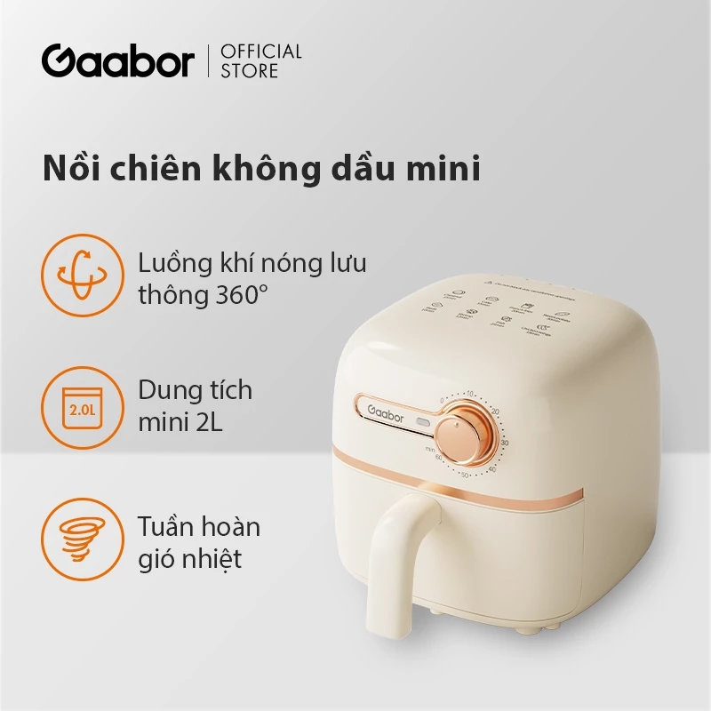 Nồi chiên không dầu GAABOR 2L mini nhỏ gọn