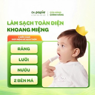 Gạc Rơ Lưỡi Dr.Papie Tiêu Chuẩn 5SAO, Làm Sạch Răng, Lưỡi, Nướu và Khoang Miệng Cho Bé