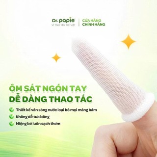 Gạc Rơ Lưỡi Dr.Papie Tiêu Chuẩn 5SAO, Làm Sạch Răng, Lưỡi, Nướu và Khoang Miệng Cho Bé