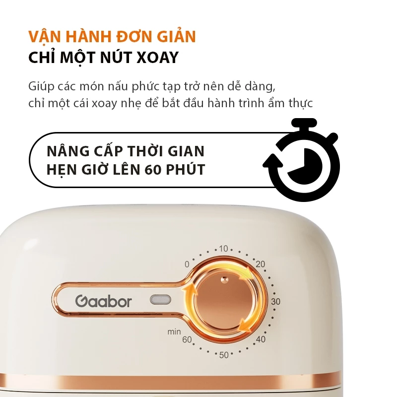 Vận hành đơn giản với núm vặn