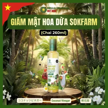 [10.10] Giấm Mật Hoa Dừa Hữu Cơ SOKFARM | Có Giấm Mẹ | Thay Thế Giấm Táo (ACV) | Detox, Giảm Cân (Chai 265ml)