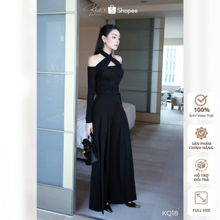 Quần suông đen Khiết Style dập ly thanh lịch KQ18