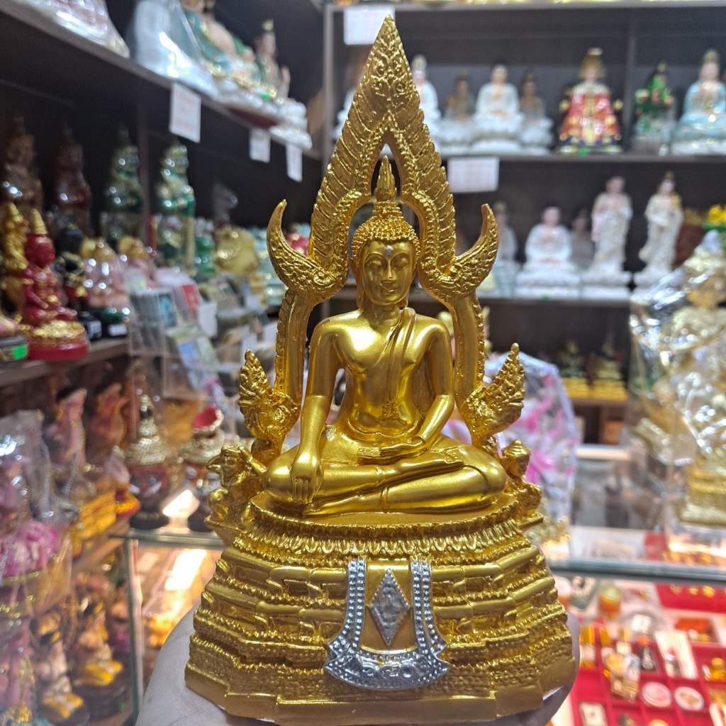 Tượng Trang Trí Thích Ca Màu Vàng Cao 18cm Decor Bàn Làm Việc Phòng Khách Sang Trọng