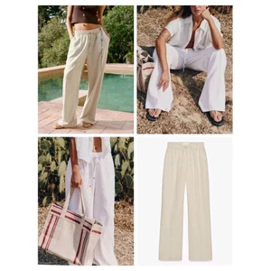 Quần linen Zá* rà* ống suông rộng bigsize.