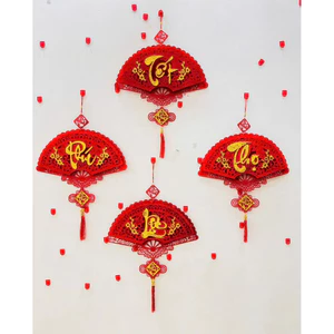 Khánh quạt treo tường trang trí tết - Phụ kiện decor tết