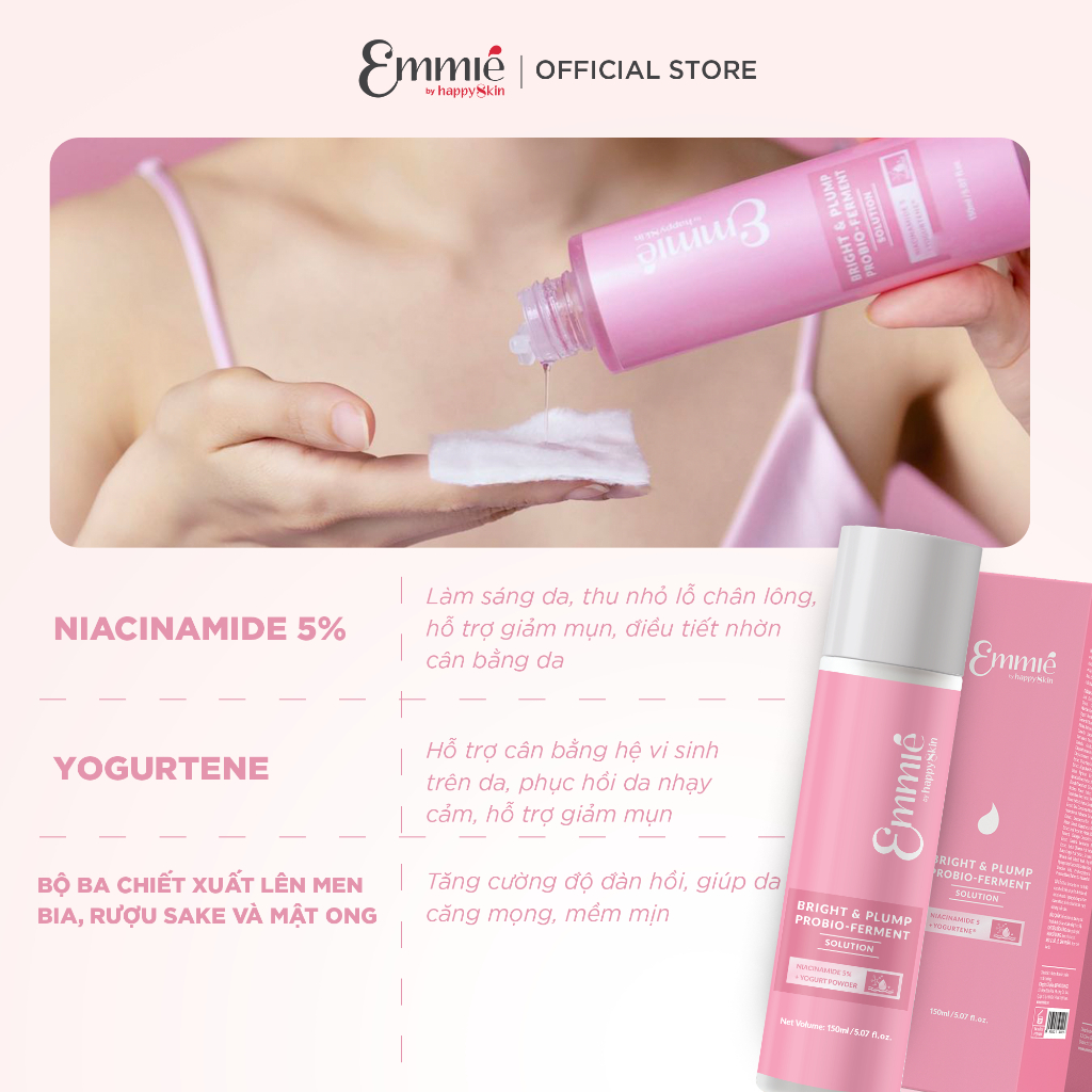 Nước Thần 5% Nia giúp da Căng bóng Sáng mịn - Bright & Plump Probio-Ferment Solution 150ml