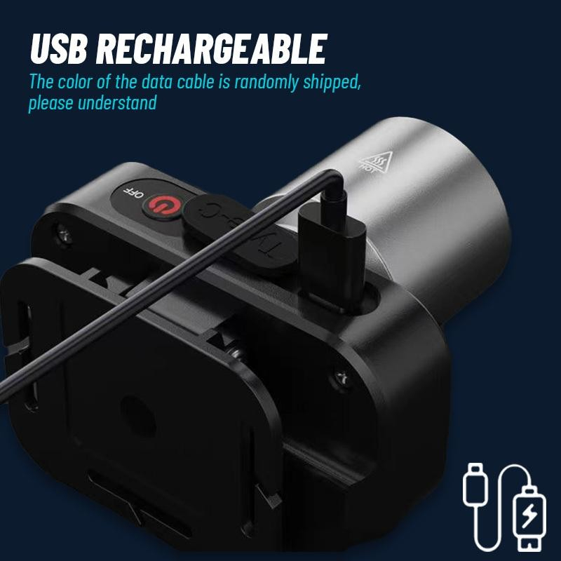 ĐÈN ĐỘI ĐẦU SẠC USB 5000MAH, ĐÈN CÂU CÁ CHIẾU XA, Thiết Kế Nhẹ Nhàng Dễ Mang Theo, Dùng Ban Đêm Tiện Lợi