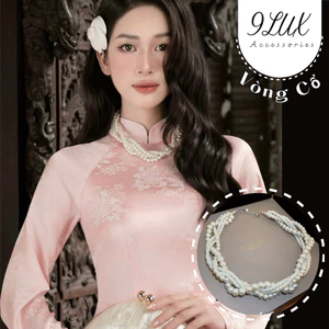 9LUX Vòng cổ ngọc đa lớp, vòng xoắn 4 Lớp Ngọc trai nhân tạo VCX172 cực sang, Phụ kiện thời trang nữ đẹp