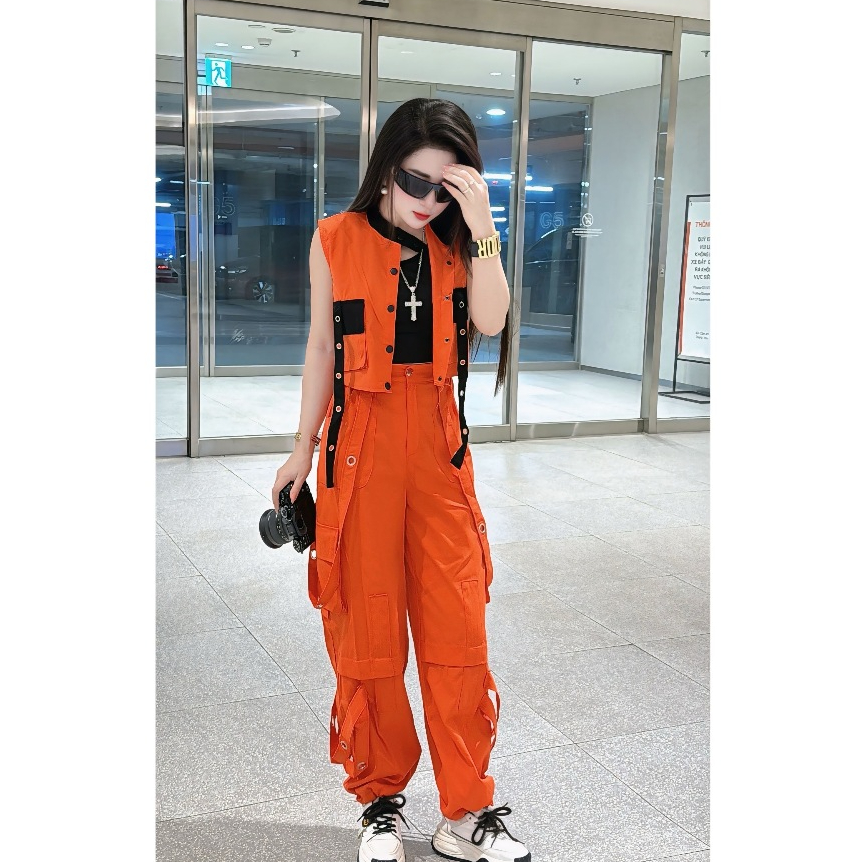 Bộ kaki túi hộp dáng xuông phong cách hiphop ,tập nhảy shuffle dance, dân vũ, aerobic