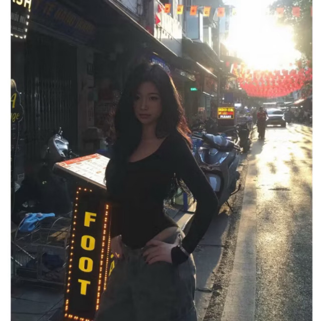 | LYN WEAR | Áo Bodysuit Tay Dài Ôm Body Fit Form Tôn Dáng Co Giãn Thoải Mái